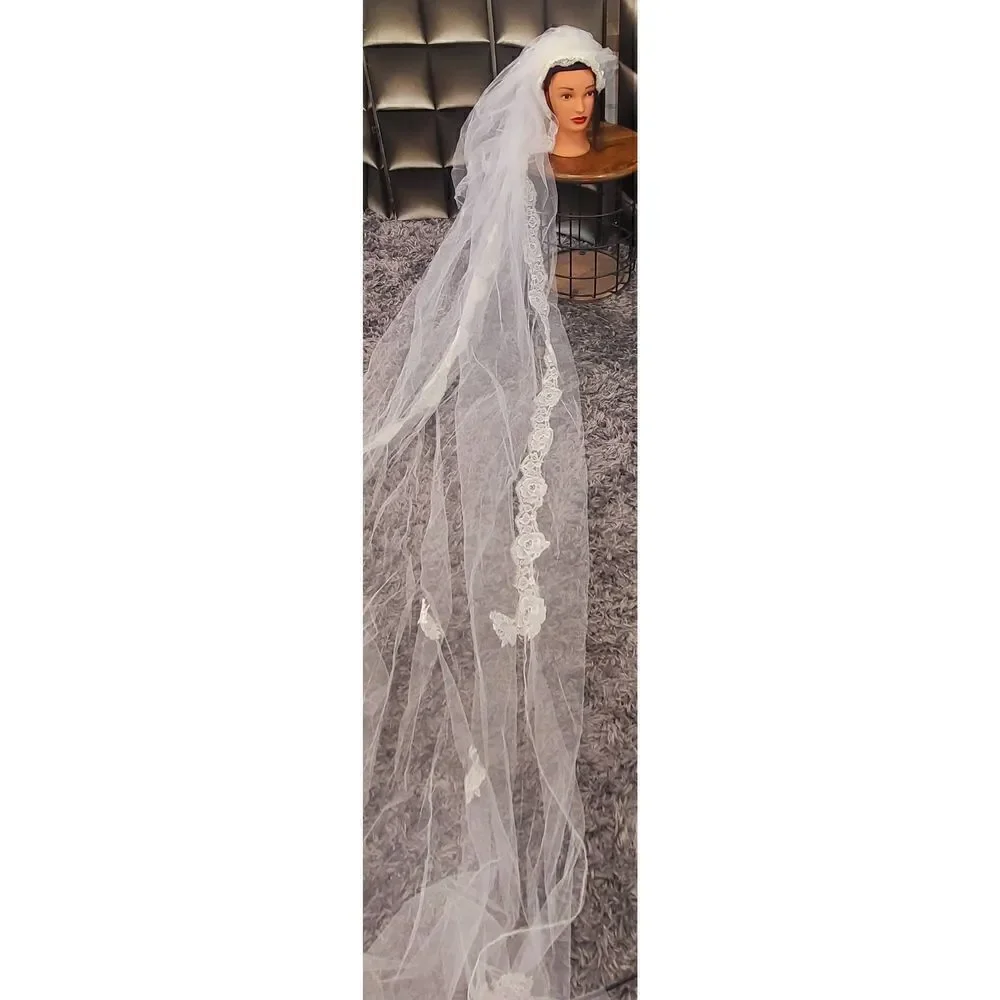Vintage cathedral veil ivory vintage